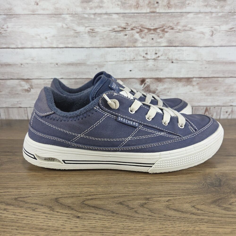 Skechers Women's Arcade Arch Fit Navy Blue White Sneaker size 8.5